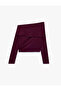 Viscose Blended Long Sleeve Off-Shoulder Blouse - 6