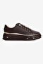 Women's Nubuck Sneaker Thick Sole Lace-Up Gold Detailed Vika Brown - 2