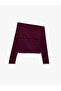 Viscose Blended Long Sleeve Off-Shoulder Blouse - 5