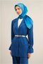 Sura Silk Scarf 9308-35 Blue Mixed Pattern - 2