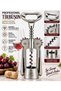 Professional Stainless Steel Winged Corkscrew – Ergonomic Wine Bottle Opener, Soft Drink Cap Opener, Sturdy Premium Corkscrew - 2