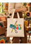 Retro Themed, Raw Fabric Bag, Sublimation Printing, Shoulder Bag, Shopping Bag