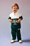 I0147A5Gn671 Green Stand Collar Printed Sweatshirt and Sweatpants 2-Piece Set for Baby Boy - 2