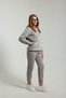 Hooded Soft Fabric Fleece Inside with Side Pockets Women's 3 Thread Stone Color Tracksuit Set - 3