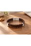 Carvesso Emberloop Brown Leather Men's Bracelet - Orange Double Braided Layer - 2