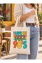 Retro Themed, Raw Fabric Bag, Sublimation Printing, Shoulder Bag, Shopping Bag