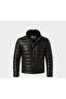 Men's Black Inflatable Genuine Lambskin Leather Coat - 2