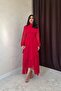 Red Dress with Waist Detail - 2