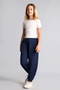 I2268A8Nv244 Navy Blue Patch Pocket Elastic Jogger Fit Sweatpants for Girls - 2