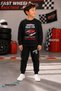 Winter Unisex Black Tracksuit, Black Sweat Top and Bottom Set