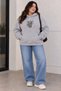 Women's Plus Size Oversize Elephant Print Hooded Sweatshirt 3 Thread Comfortable Fit Casual Hoodie with Kangaroo Pocket - 2