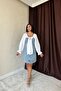 Blue Front Bow Denim Dress