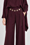 Bat Sleeve Belted Modal Premium Selection Suit Lby0082 Mürdüm - 6