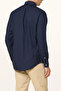 Mens Dark Blue Classic Fit Garment Dyed Oxford Shirt - 4
