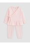 Pink Double-Breasted Collar Baby Girl Hospital Set