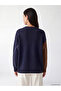 Özmarka New Season Navy Blue Diamond Patterned Women's Knitwear Tunic - 4