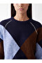 Özmarka New Season Navy Blue Diamond Patterned Women's Knitwear Tunic - 3