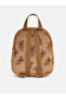 Brown Patterned Girl's Backpack - 3
