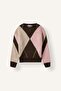 Crew Neck Diamond Patterned Knitwear Sweater for Girls I5480A826Wn