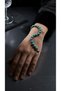 Bronze Authentic Jewelry Bracelet Round Cut Turquoise Row Stone Vintage Women's Tag - 5