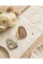 Natural Stone Ring Authentic Jewelry 316L Gold Steel Milky Chalcedony Stone Front Adjustable Vintage Women's Y - 3