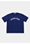Oversize Fit Round Neck Plain Men's Blue Short Sleeve T-Shirt - 5
