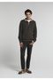 Straight Fit Mid Waist Straight Leg Men's Anthracite Trousers
