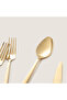 Destina 18 Piece Dinner Fork Spoon Knife Set Shiny Gold - 3