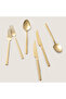 Destina 18 Piece Dinner Fork Spoon Knife Set Shiny Gold
