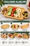 25X14X1.4 cm 3-Compartment Wooden Bamboo Serving Presentation Board Rectangular with Heart Handle - 3