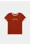 Slim Fit Round Neck Printed Women's Brown Short Sleeve T-Shirt - 5