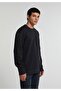 Relaxed Fit Round Neck Plain Men's Navy Blue Sweatshirt