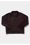 Regular Fit Zippered Plain Women's Purple Sweatshirt - 5