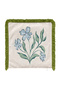 Country Breeze Cream Background Blue Floral Pattern Fringed Throw Pillow Cover - 4