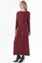 Belted Knitwear Dress Burgundy - 4