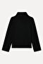 Women's Black Loose Fit High Neck Sweatshirt - 2