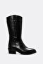 Genuine Leather Black Women's Below the Knee Boots 275Sza2027-24