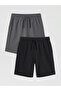 Two Mt Shop Quality Lcw Kids Black 2 Thread Plain Standard & Regular Boys' Shorts
