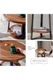 Round Side Table, 2 Layer End Tables, Coffee Table with Protective Tray, Corner Sofa Table, Bedside Table for Living Room, Bedroom - 4