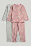 2 Pack Butterfly Ribbed Pyjamas