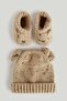 Bear Knitted Hat and Booties Set