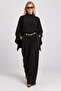 Bat Sleeve Belted Modal Premium Selection Suit Lby0082 Black - 2