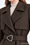 Checked Brown Suit with Covered Collar, Buckle and Belt 2062 - 2