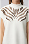Ekru Payet İşlemeli T-shirt - 6