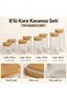 8 Pieces 4 Sizes Square Bamboo Lid Glass Spice Jar Set 2X (250ml, 350ml, 425ml and 500ml) - 3