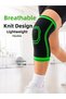 Flexible Knee Support Black Green Knitted Knee Brace for Sports Exercise and Daily Use