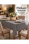 Pötikare Tablecloth 160X160 cm Black and White Checkered Decorative Kitchen Dining Tablecloth - 3