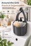 Bathroom Organizer Hanging Faucet Rack Sponge Detergent Organizer Sink Side Basket - 2