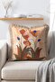 Solea Bloom Peach Orange Poppy Floral Fringed Throw Pillow Cover - 3