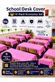 10-Piece School Desk Cover, Elastic, A-Quality Fabric, Stain-Resistant